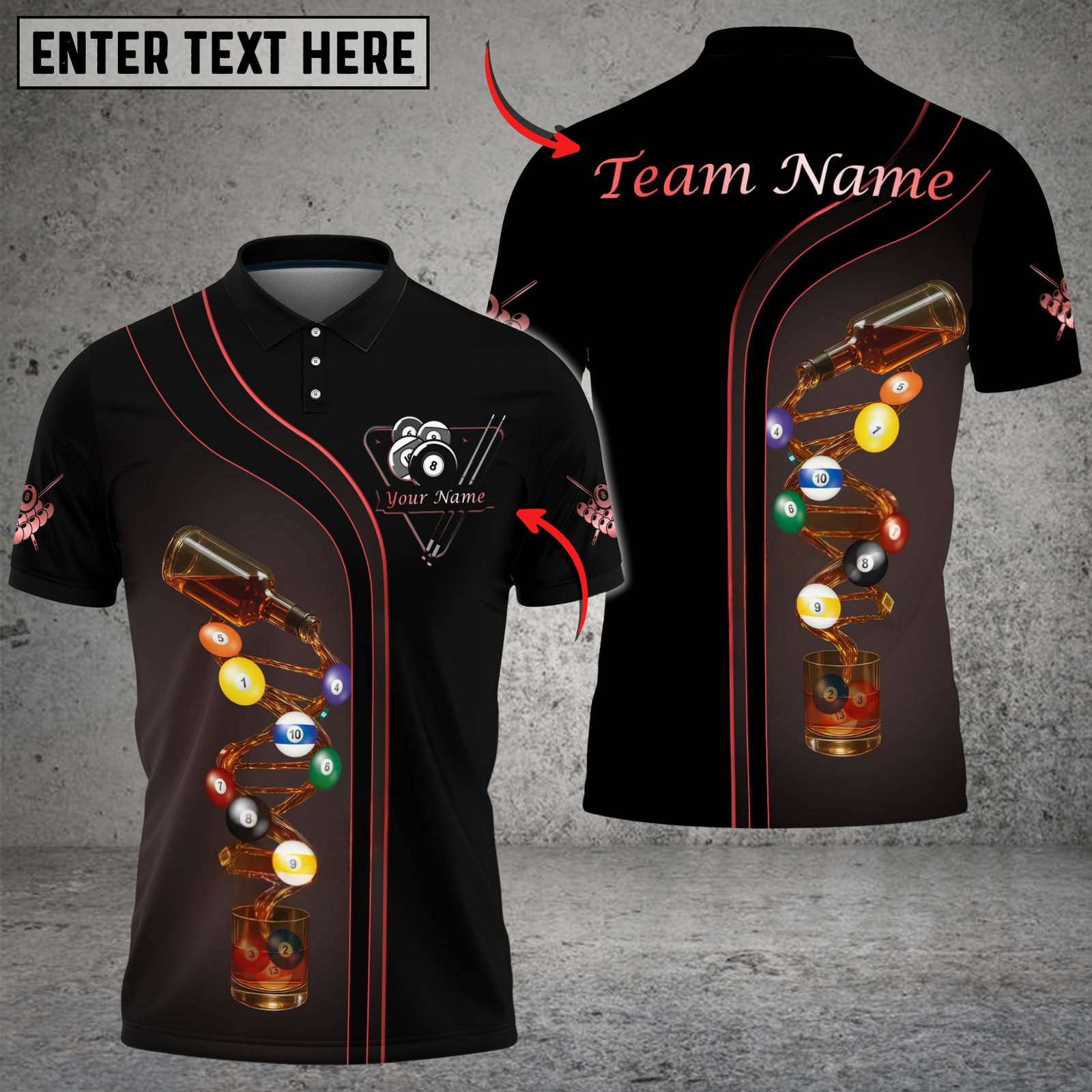 Blisscorners Billiards Ball 8 Deep Fantasy Alcohol Personalized Name Shirt (4 Colors)