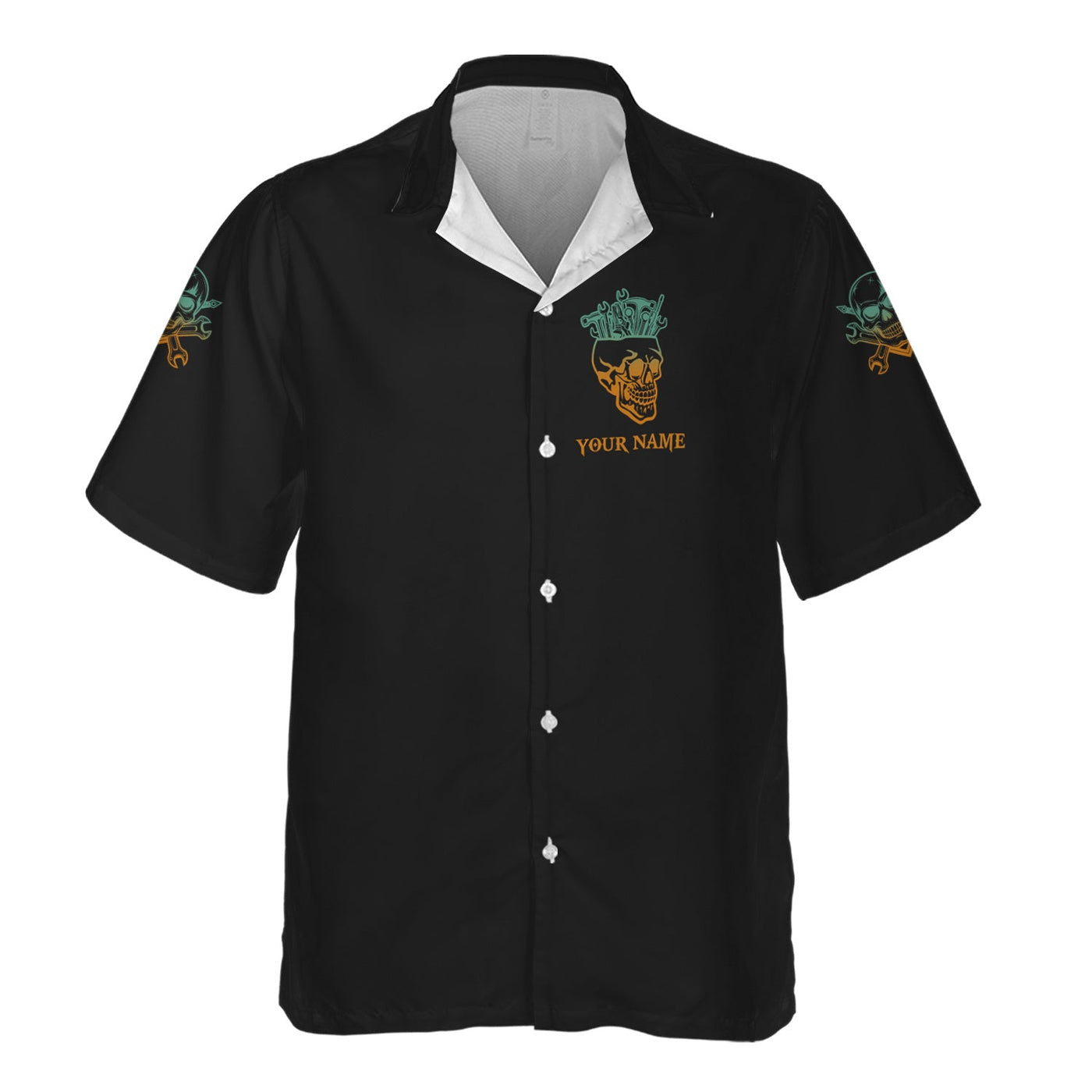 Blisscorners Personalized Mechanic Shirt, Once A Mechanic Always A Mechanic, Skull and Wrench Design, Gift For Men