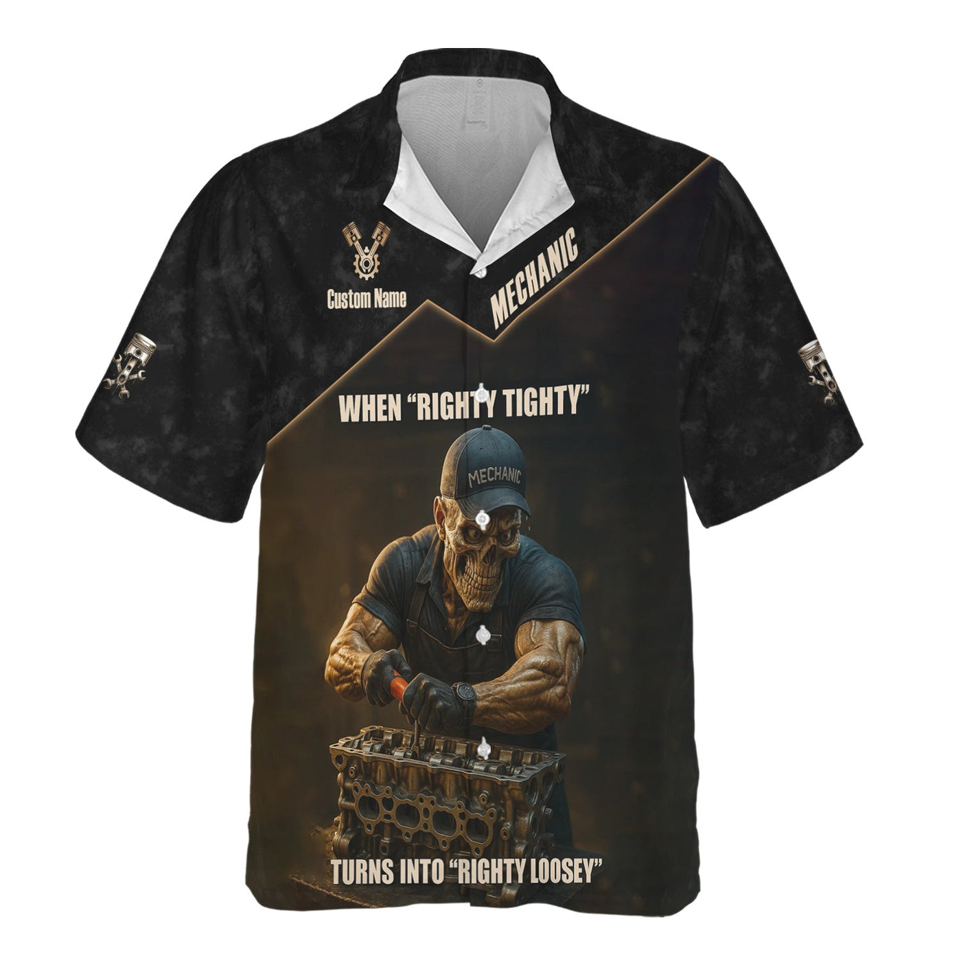 Blisscorners Personalized Mechanic Shirt, When "Righty Tighty" Turn Into "Righty Loosey", Funny Quote Design, Gift For Men