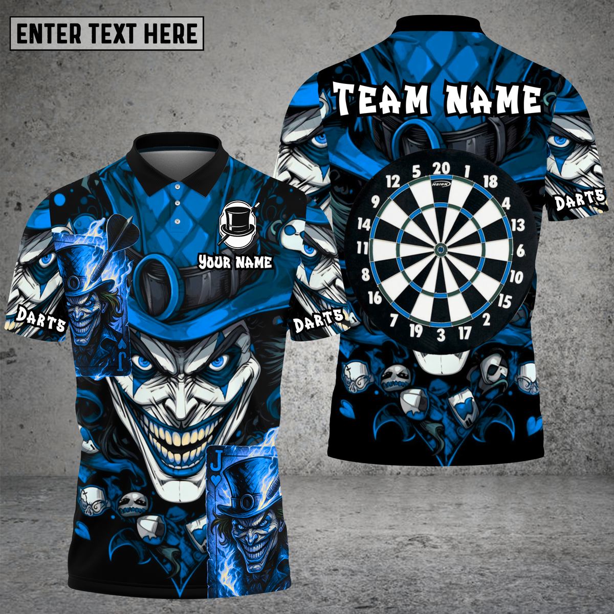 Blisscorners Dark Joker Card Dartboard Multioptions Personalized Name, Team Name Unisex 3D Shirt (4 Colors)