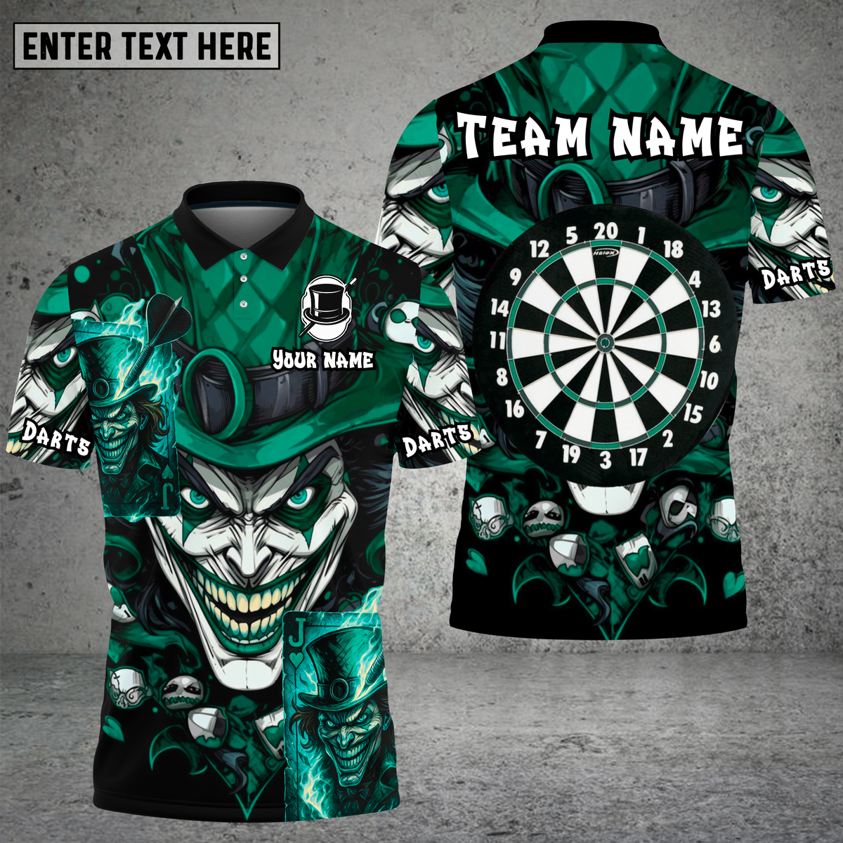 Blisscorners Dark Joker Card Dartboard Multioptions Personalized Name, Team Name Unisex 3D Shirt (4 Colors)