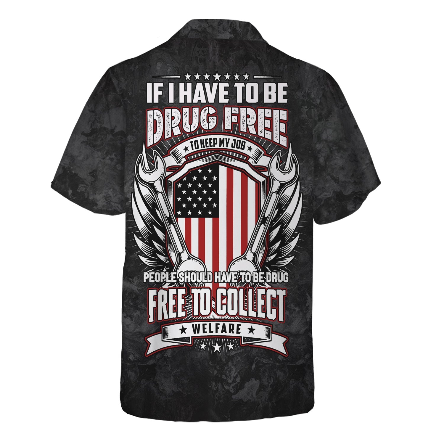 Blisscorners Funny Mechanic T Shirt If I Have To Be Drug Free To Keep My Job American Flag Wrench Auto Repair Garage Workwear Tee Patriotic Gift For Men Dad