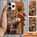 Blisscorners Brown Bear Hunting Personalized Name Phone Case LM0912