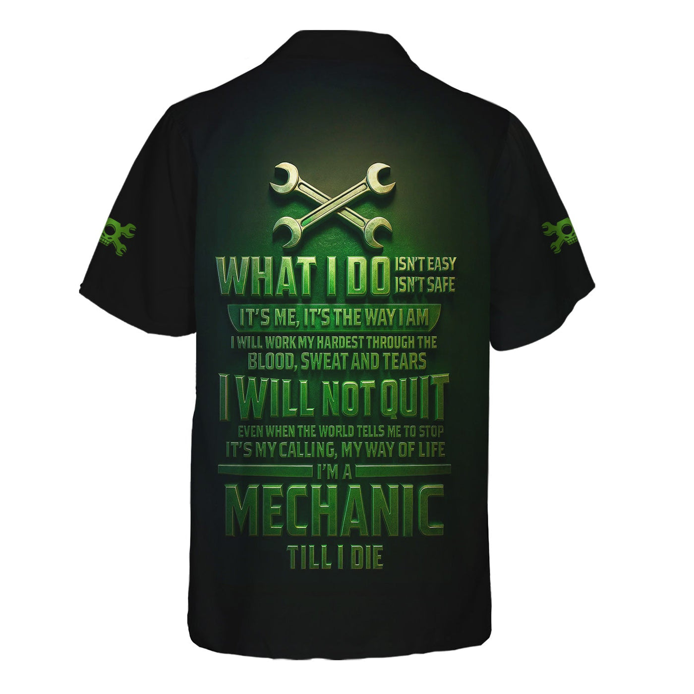 Blisscorners Personalized Mechanic Shirt, I Will Not Quit I'm A Mechanic Till I Die, Zombie and Wrenches Design, Gift For Men