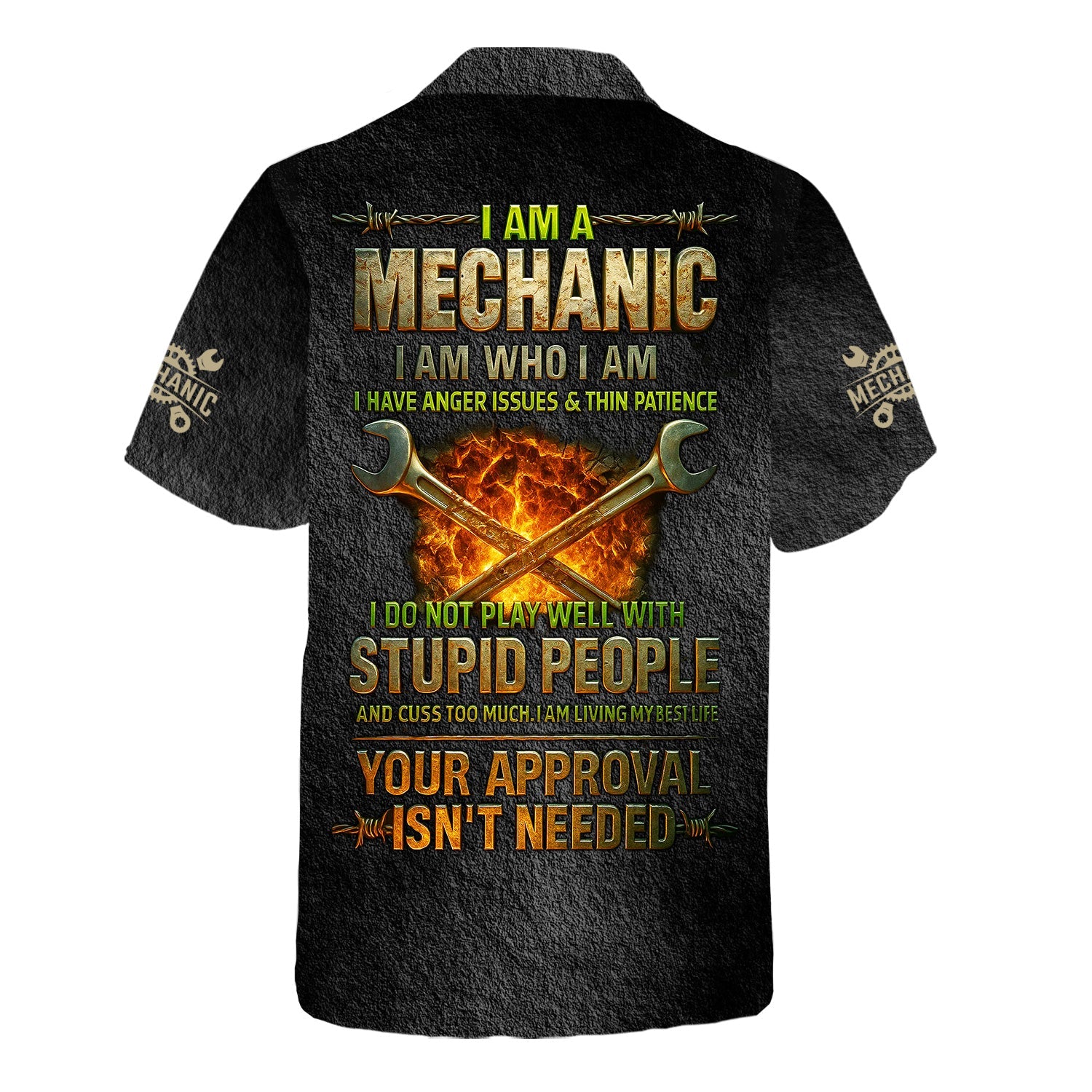Blisscorners Custom Name Mechanic Shirt I Am A Mechanic I Am Who I Am I Have Anger Issues And Thin Patience T Shirt
