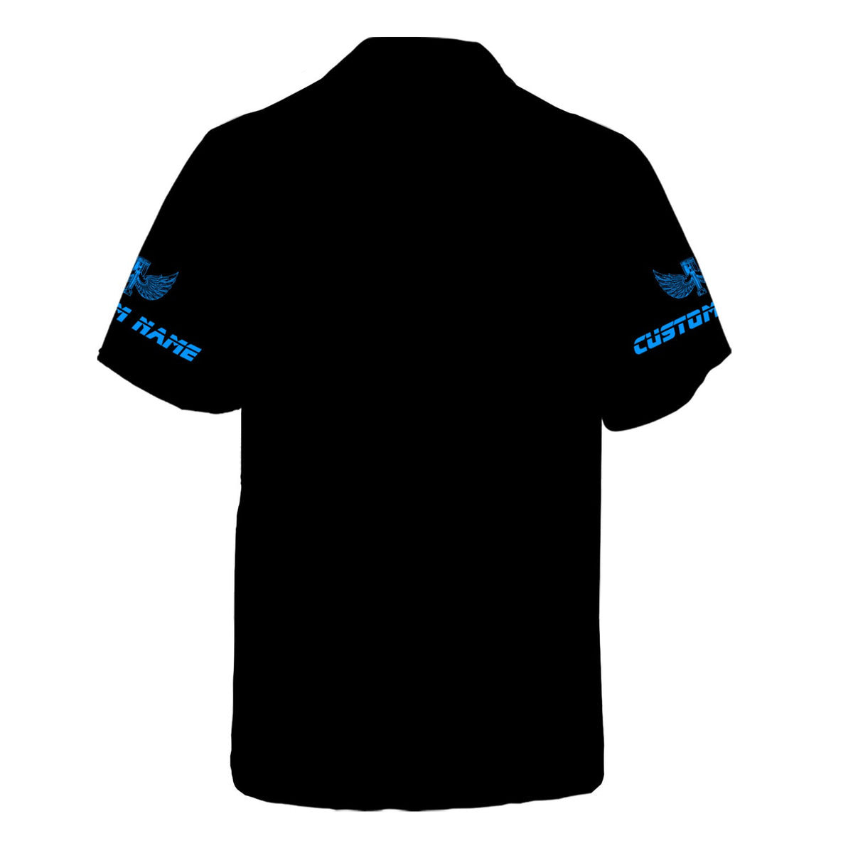 Blisscorners Custom Name Mechanic Shirt Blue Flame Muscle Engine Piston Holding Wrench T Shirt
