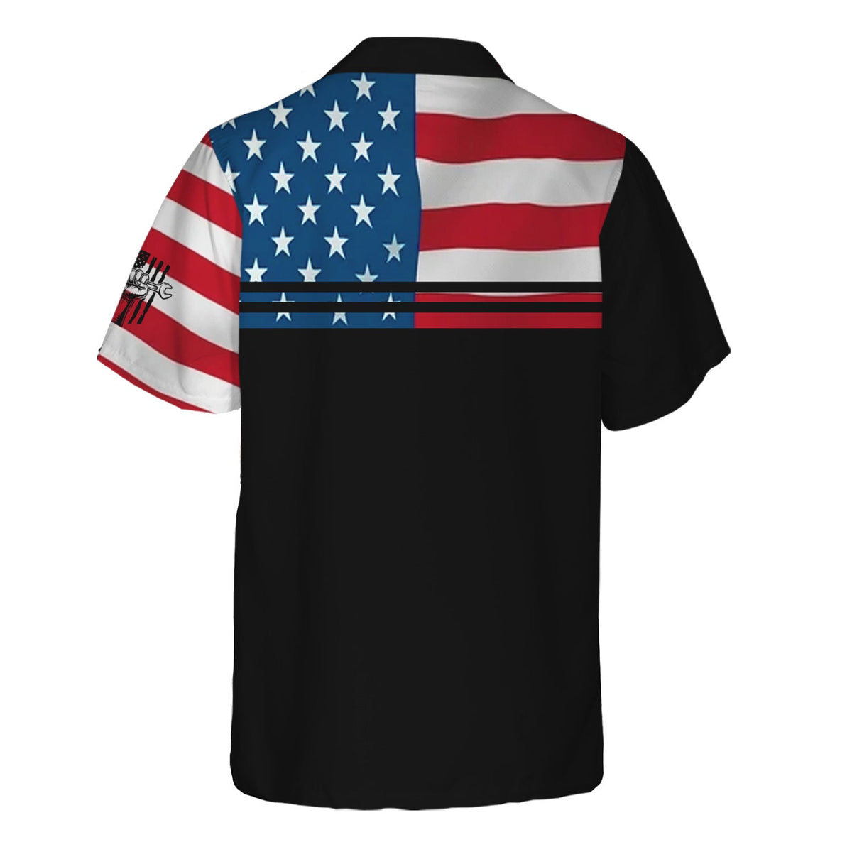 Blisscorners Custom Name Mechanic Shirt Wrenches with American Flag Design T Shirt