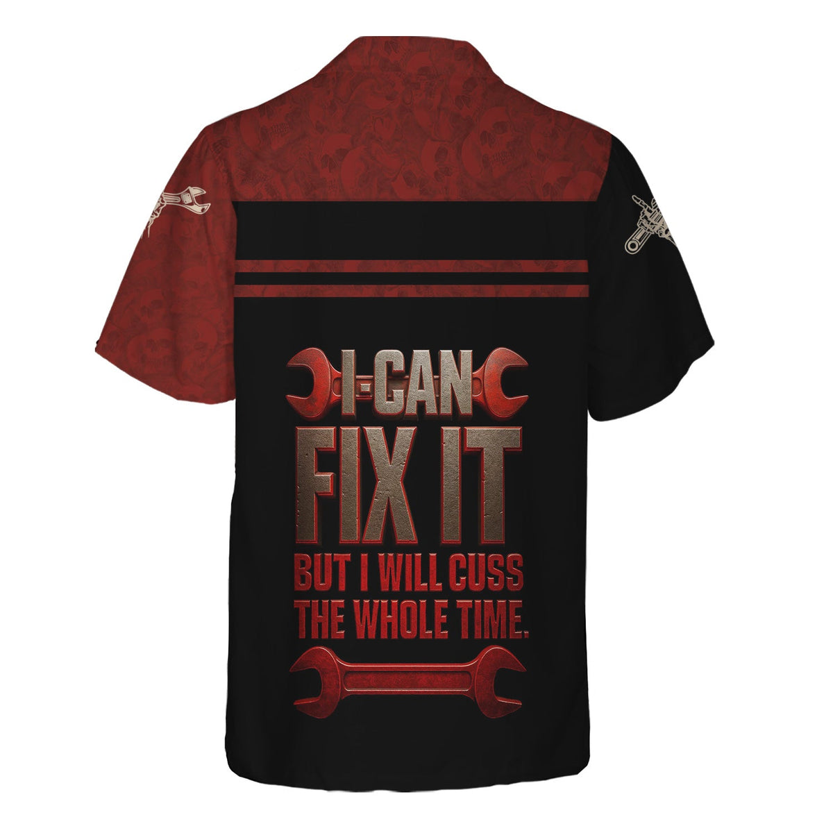 Blisscorners Personalized T-Shirt I Can Fix It But I Will Cuss The Whole Time Badas Mechanic Skull Style Shirt For Mechanics