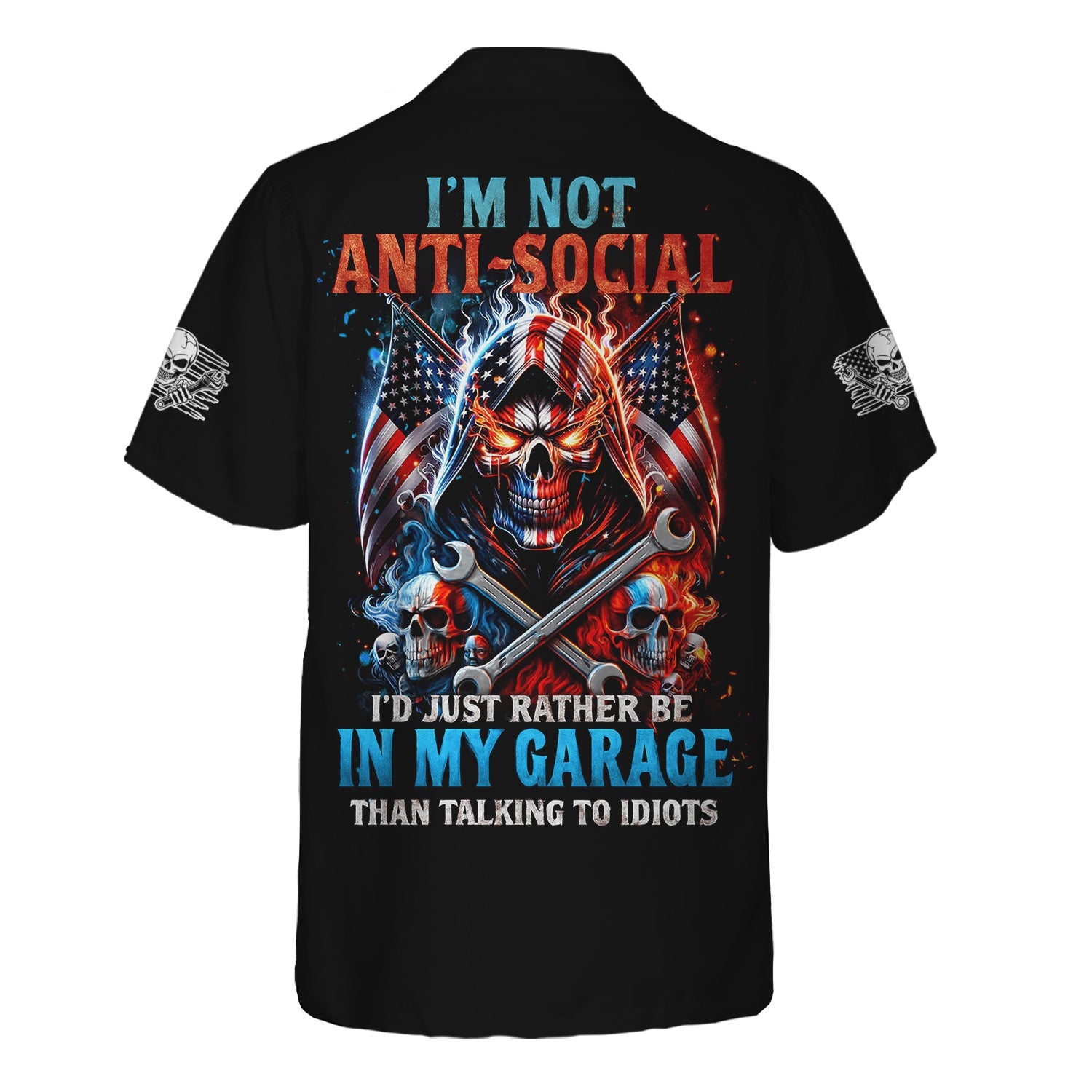 Blisscorners Custom Name Funny Mechanic Shirt I'd Just Rather Be In My Garage Than Talking to Idiots Hoodie Jacket For Mechanic