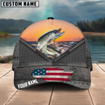 Blisscorners Musky Fishing Sunset Customized Name 3D Cap
