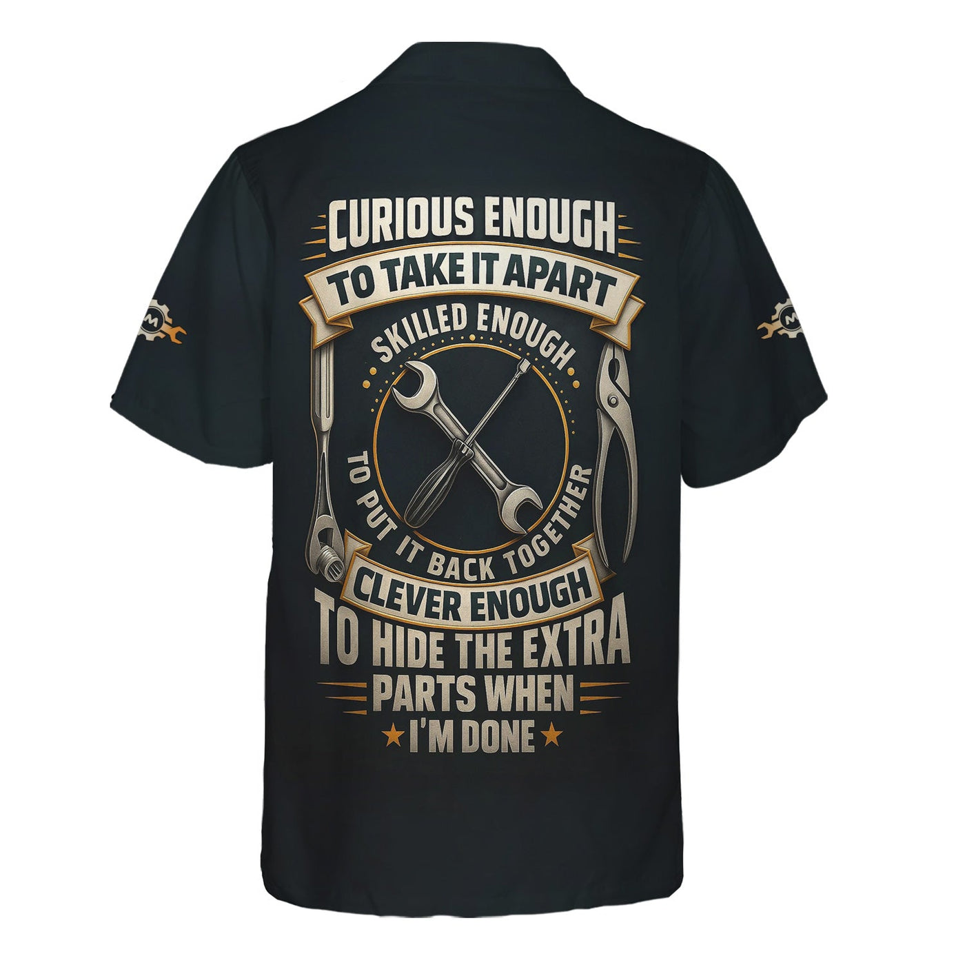 Blisscorners Personalized Mechanic Shirt, Clever Enough To Hide The Extra Parts When I'm Done, Funny Quote Design, Gift For Men