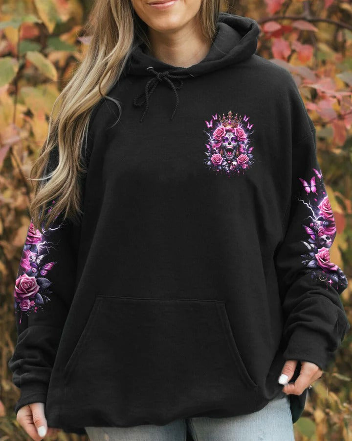 BLISSCORNERS QUEEN SKULL ROSE COUPLE ALL OVER PRINT