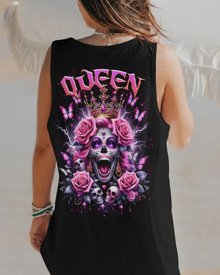 BLISSCORNERS QUEEN SKULL ROSE COUPLE ALL OVER PRINT