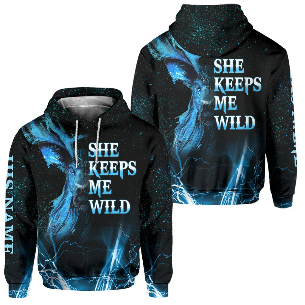 Blisscorners Hunting Couple, Personalized Couple Hunting Hoodie, Personalized 3D Hoodie For Hunting Lover