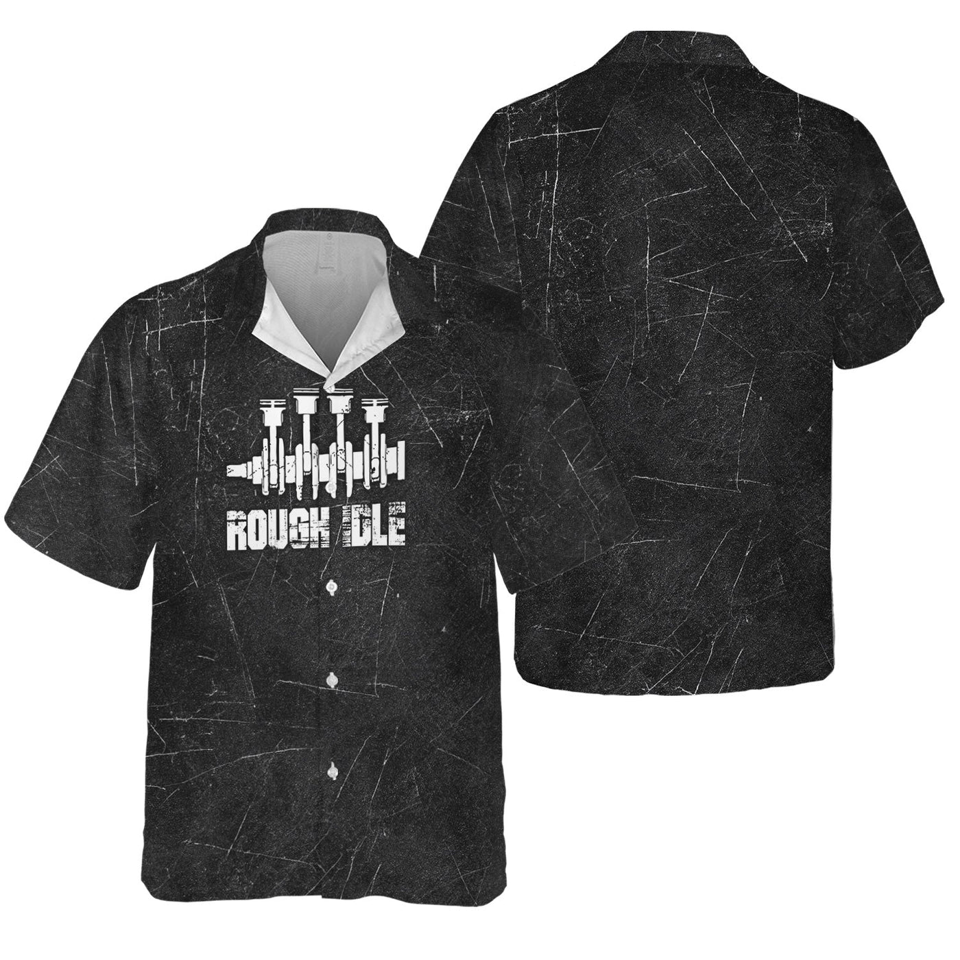 Blisscorners Rough Idle Mechanic Shirt, Car Engine Graphic Tee for Auto Enthusiasts, Car Lovers, and Gearheads, Unique Engine Design Shirt for Men & Women
