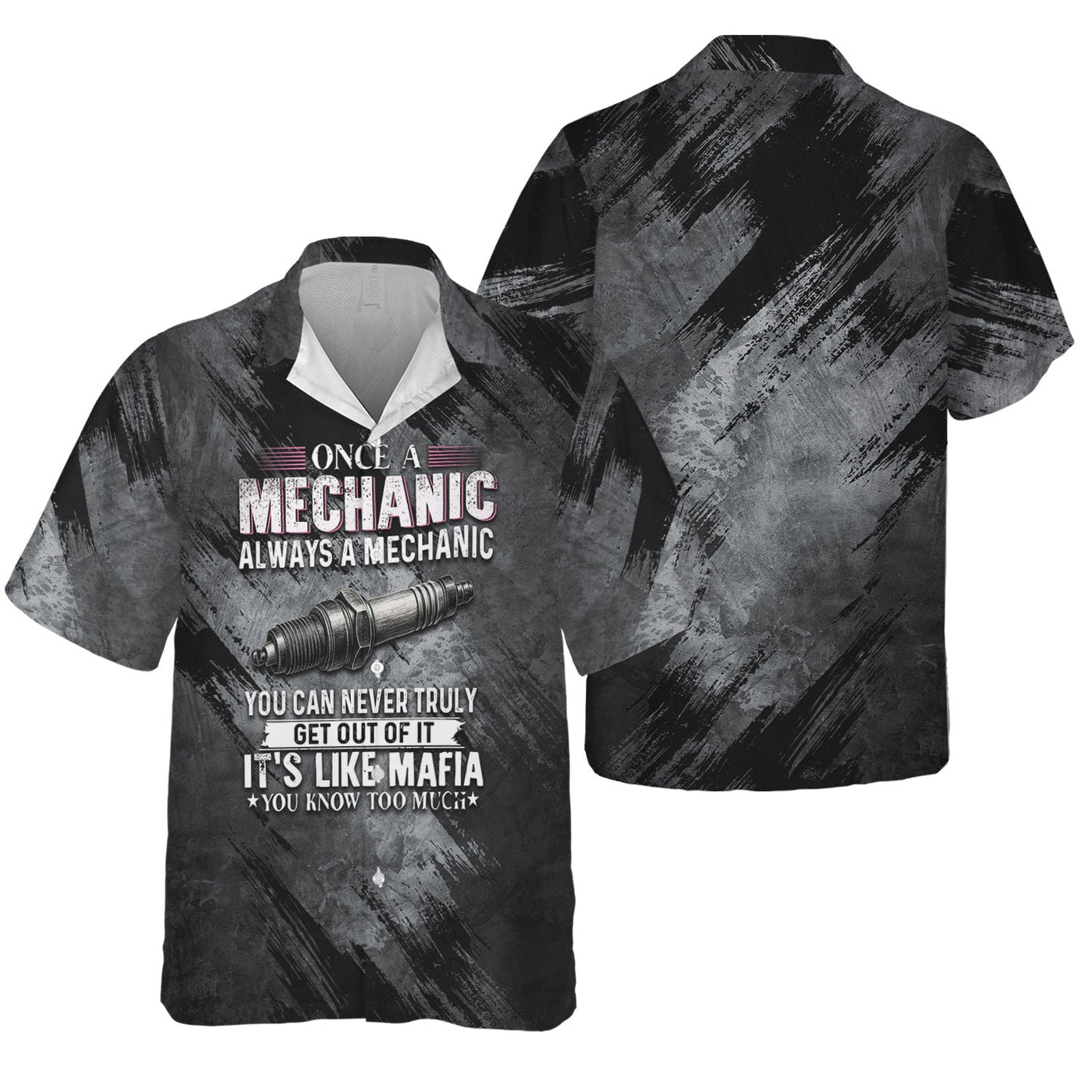 Blisscorners Once A Mechanic Always A Mechanic Shirt Funny Printed Vintage Mechanic Unisex T Shirt Spark Plug Design