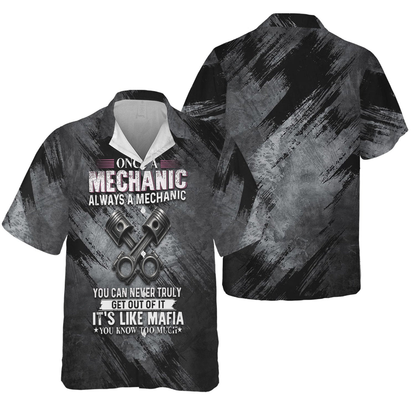Blisscorners Once A Mechanic Always A Mechanic Shirt Funny Printed Vintage Mechanic Unisex T Shirt Engine Piston Design