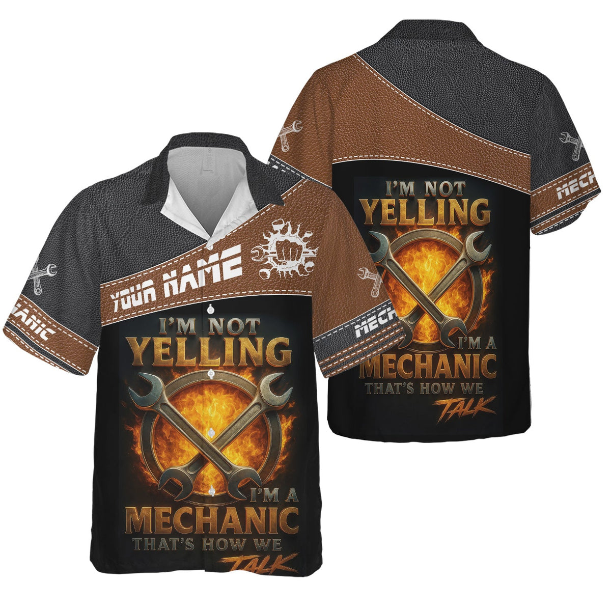 Blisscorners Custom Name Mechanic Shirt I'm Not Yelling I'm A Mechanic That's How We Talk T Shirt