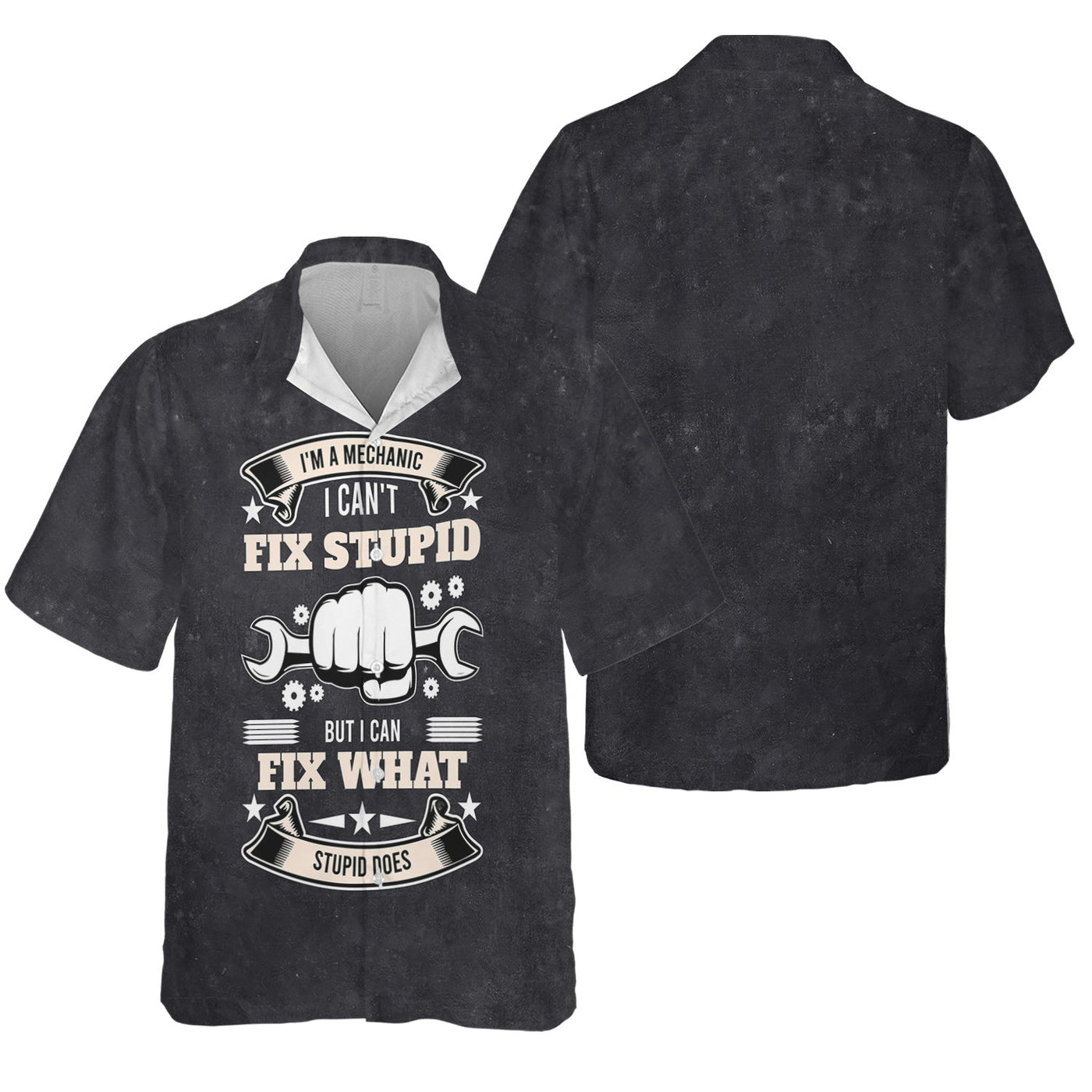 Blisscorners Vintage Mechanic Unisex I'm A Mechanic I Can't Fix Stupid Black Shirt All Over Print