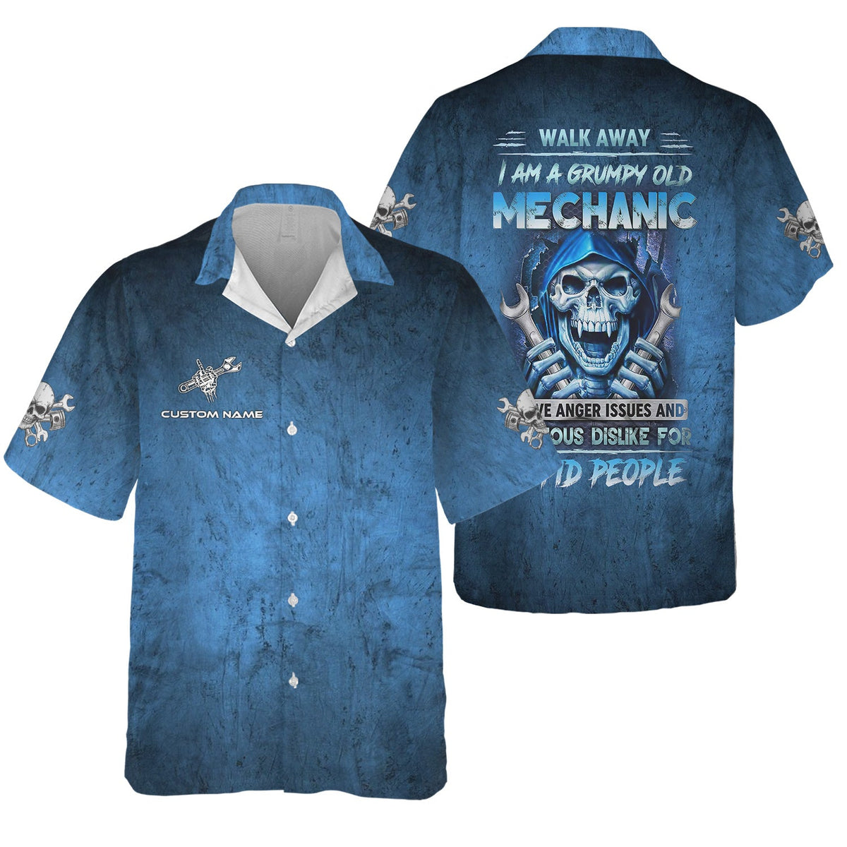 Blisscorners Custom Name Mechanic Shirt Walk Away I Am A Grumpy Old Mechanic T Shirt