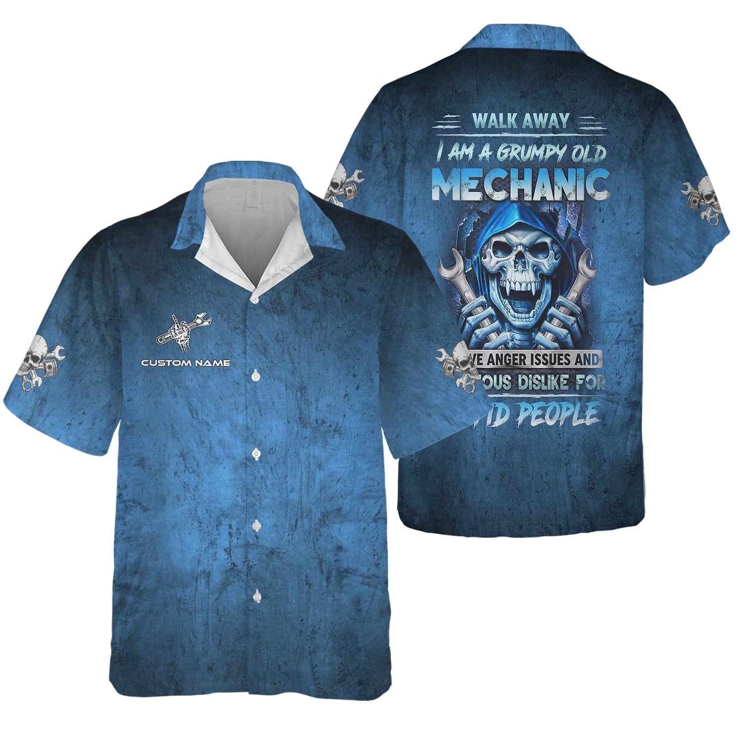 Blisscorners Custom Name Mechanic Shirt Walk Away I Am A Grumpy Old Mechanic T Shirt