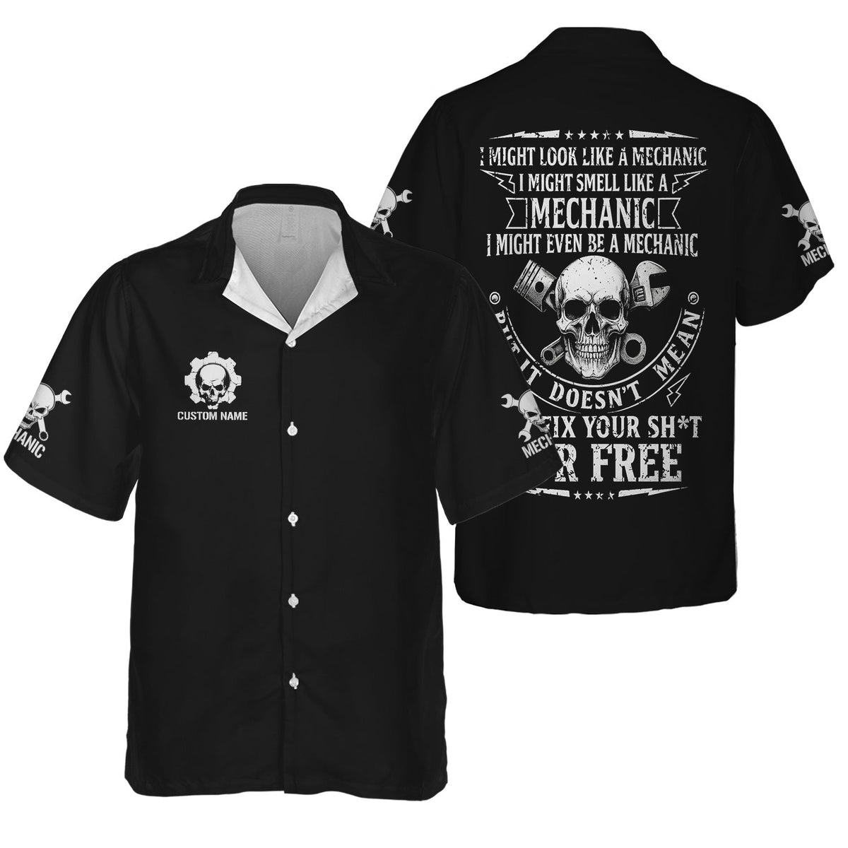 Blisscorners Custom Name Mechanic Shirt I Might Look Like A Mechanic I Might Smell Like A Mechanic T Shirt