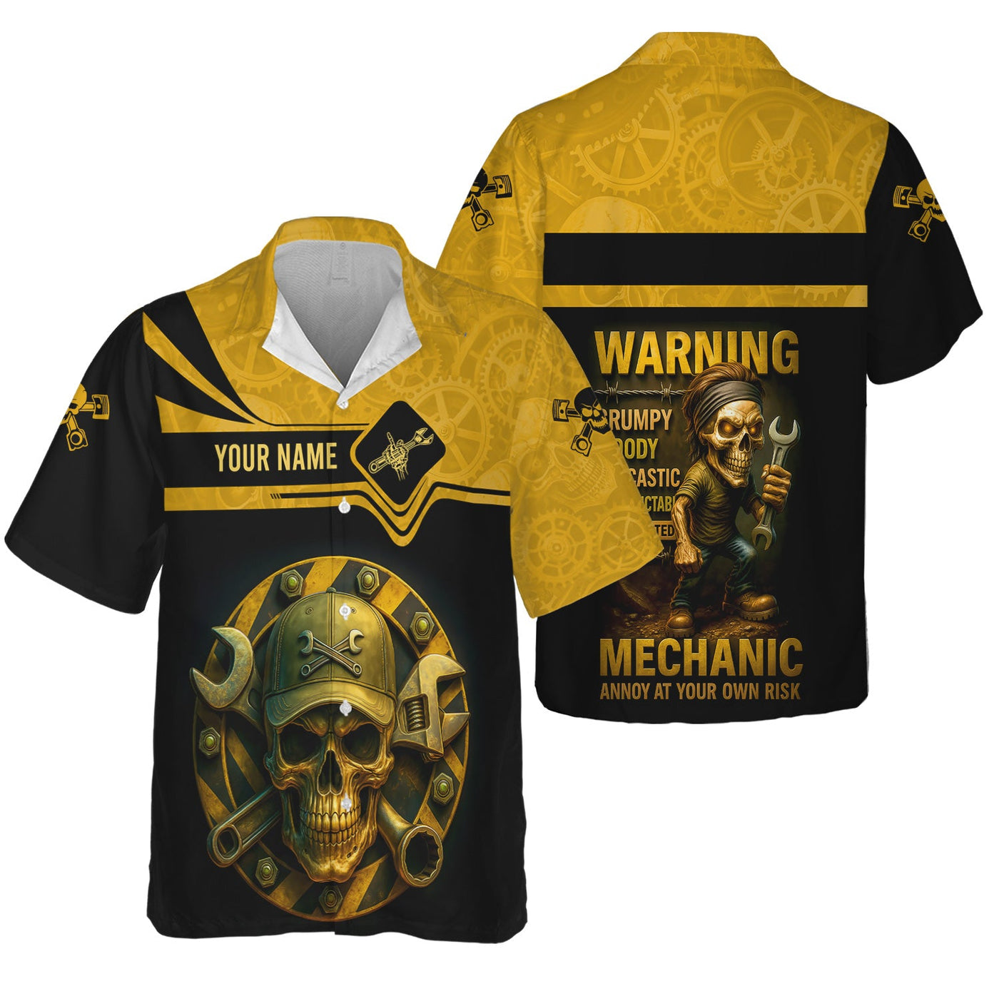 Blisscorners Personalized T-Shirt Warning Grumpy Moody Sarcastic Unpredictable Unmedicated Mechanic Annoy At Your Own Risk Shirt