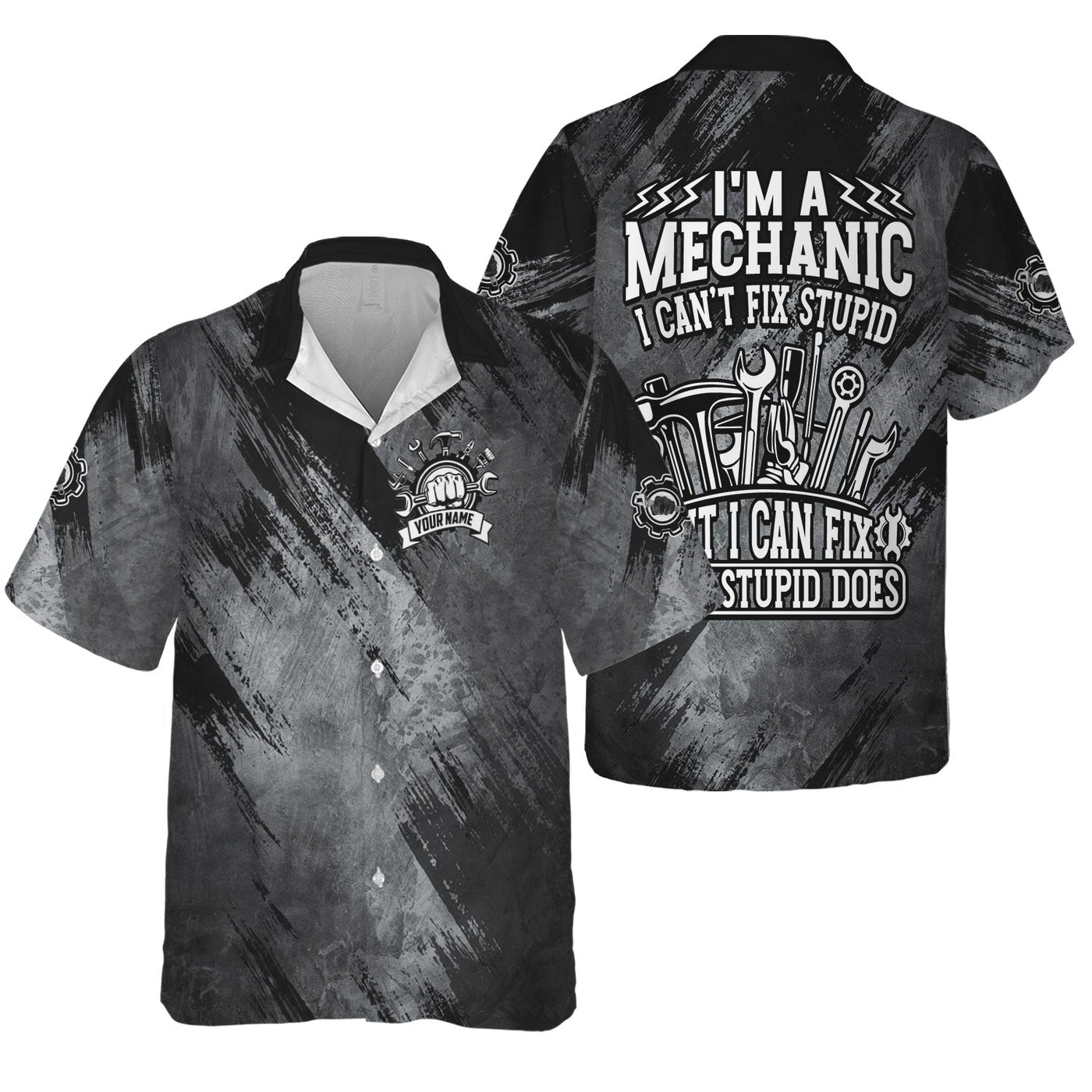 Blisscorners Vintage Mechanic Unisex T Shirt I'm A Mechanic I Can't Fix Stupid Shirt All Over Print