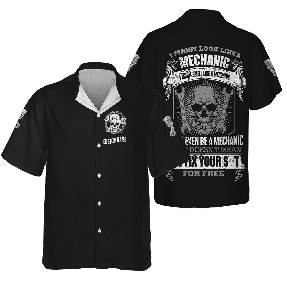 Blisscorners Personalized T-Shirt I Might Look Like Mechanic But It Doesn't Mean I'll Fix For Free Shirt For Mechanics