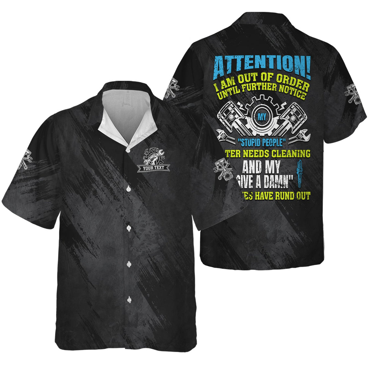 Blisscorners Custom Name Mechanic T Shirt Attention I Am Out Of Order Mechanic Shirt All Over Print