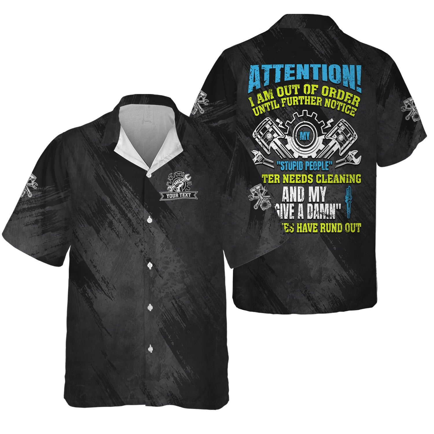Blisscorners Custom Name Mechanic T Shirt Attention I Am Out Of Order Mechanic Shirt All Over Print