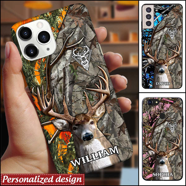 Blisscorners Deer Hunting Personalized Name Multicolor Phone Case (6 colors) LM0912