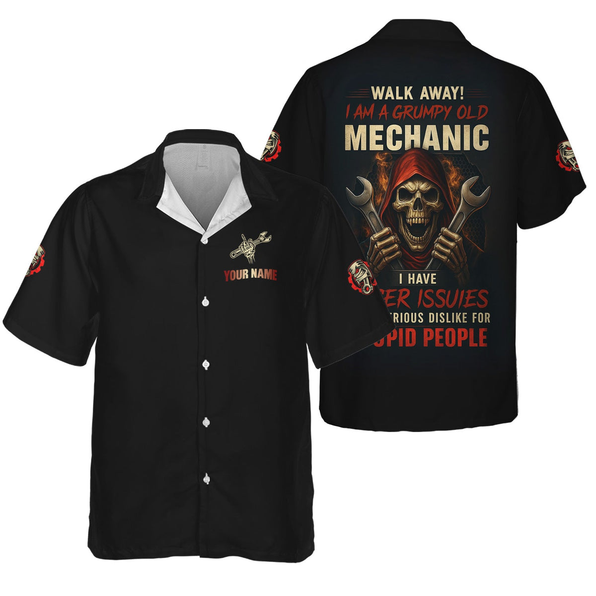 Blisscorners Funny Mechanic Shirt Walk Away I Am A Grumpy Old Mechanic Printed Unisex T Shirt