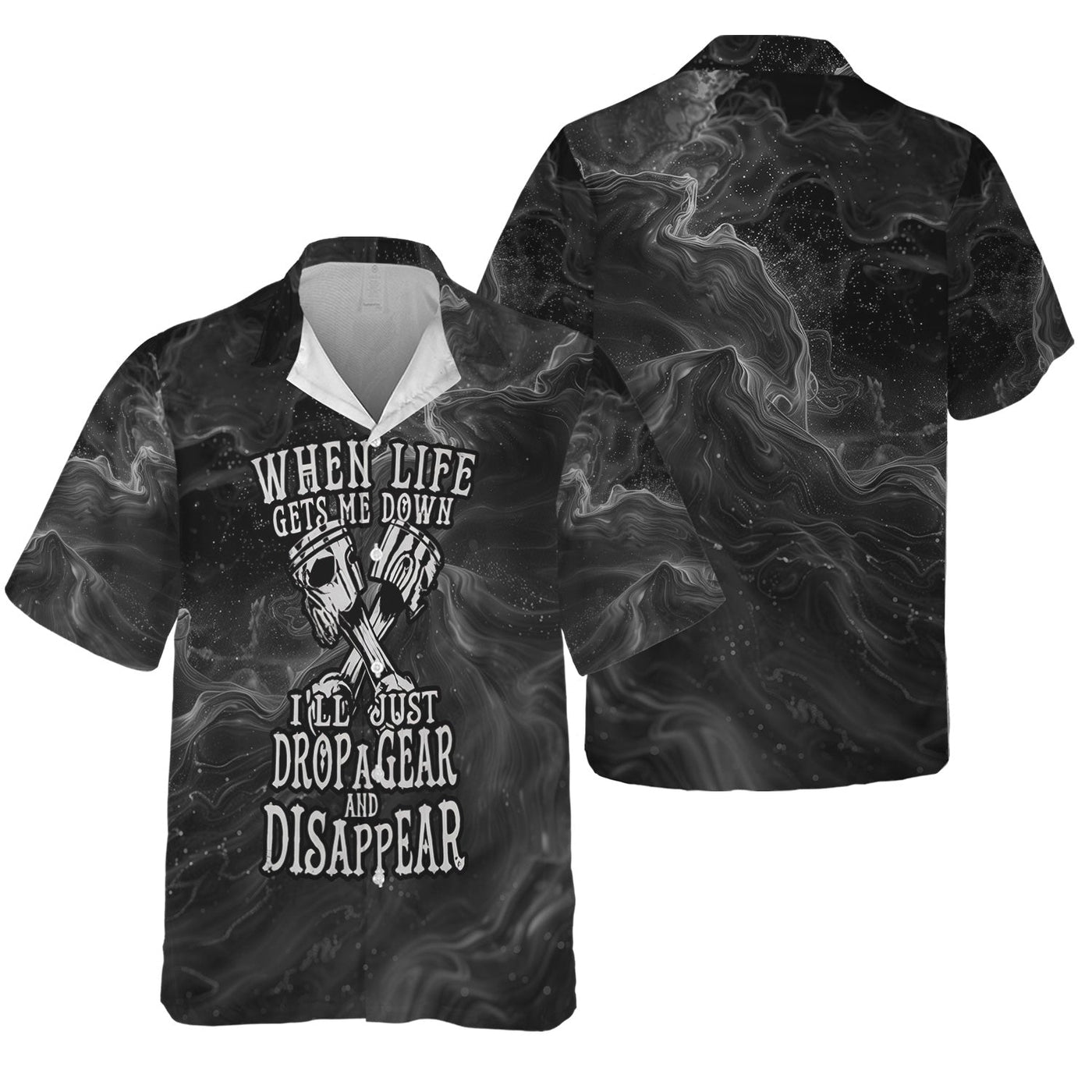 Blisscorners When Life Gets Me Down I'll Just Drop A Gear And Disapper Shirt Funny Printed Vintage Mechanic Unisex T Shirt