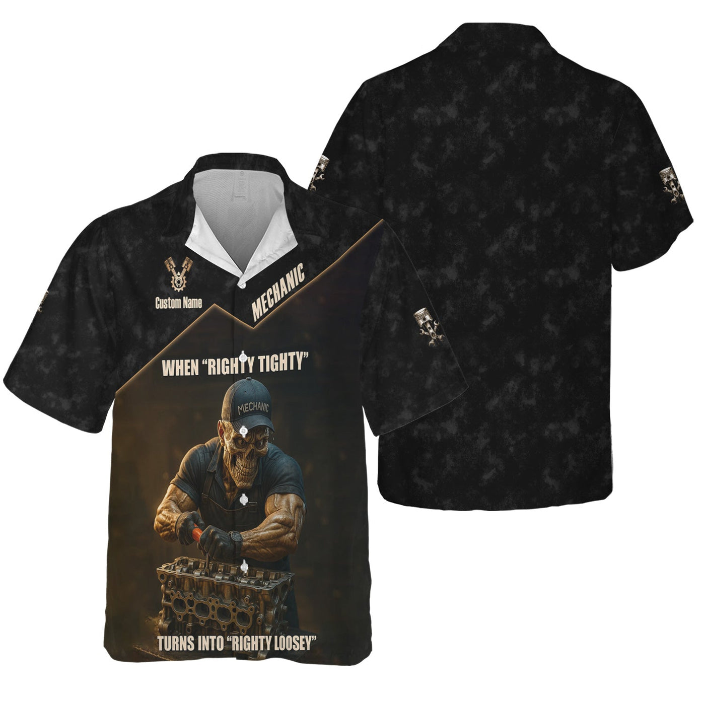 Blisscorners Personalized Mechanic Shirt, When "Righty Tighty" Turn Into "Righty Loosey", Funny Quote Design, Gift For Men