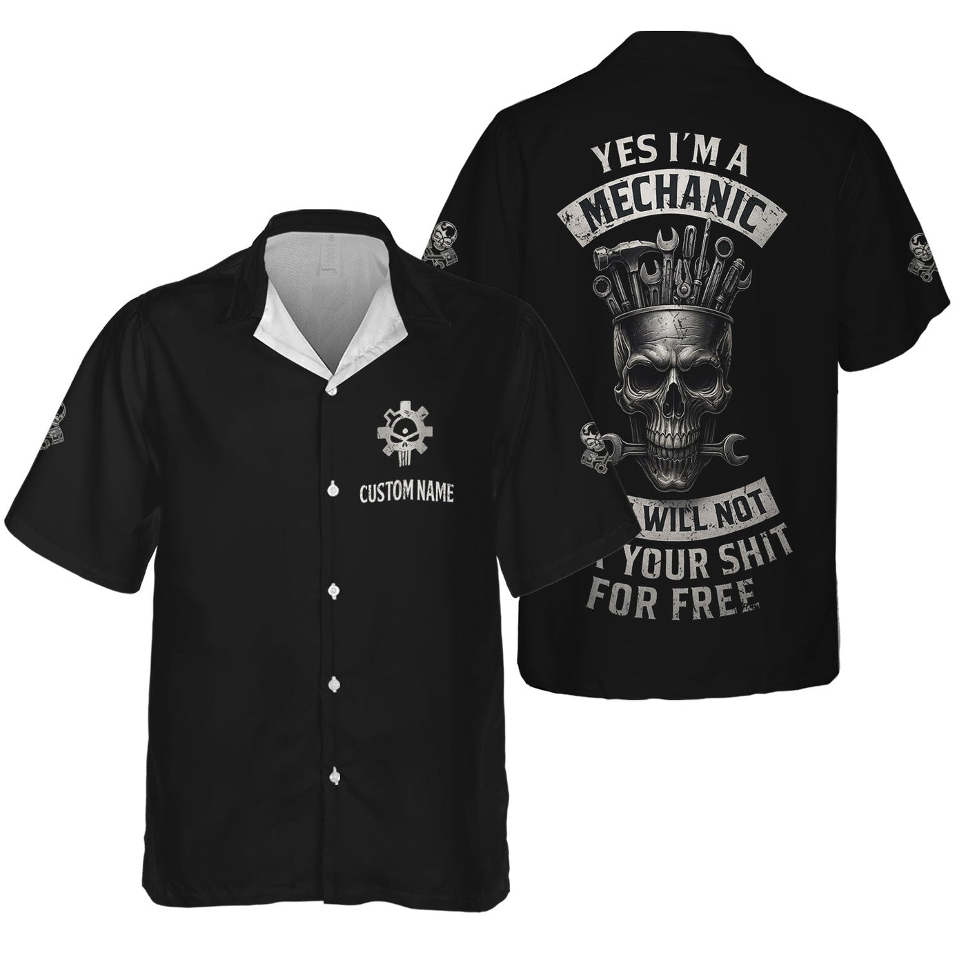 Blisscorners Personalized Mechanic Shirt, Yes I'm A Mechanic No I Will Not Fix For Free, Funny Quote Design, Gift For Men