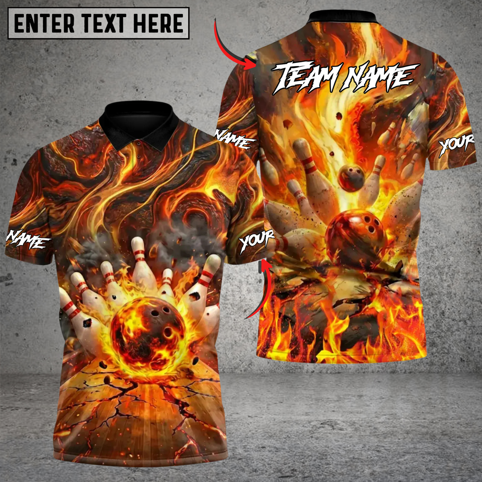 Blisscorners Blazing Perfect Bowlings Game Multicolor Customized Name, Team Name 3D Shirts