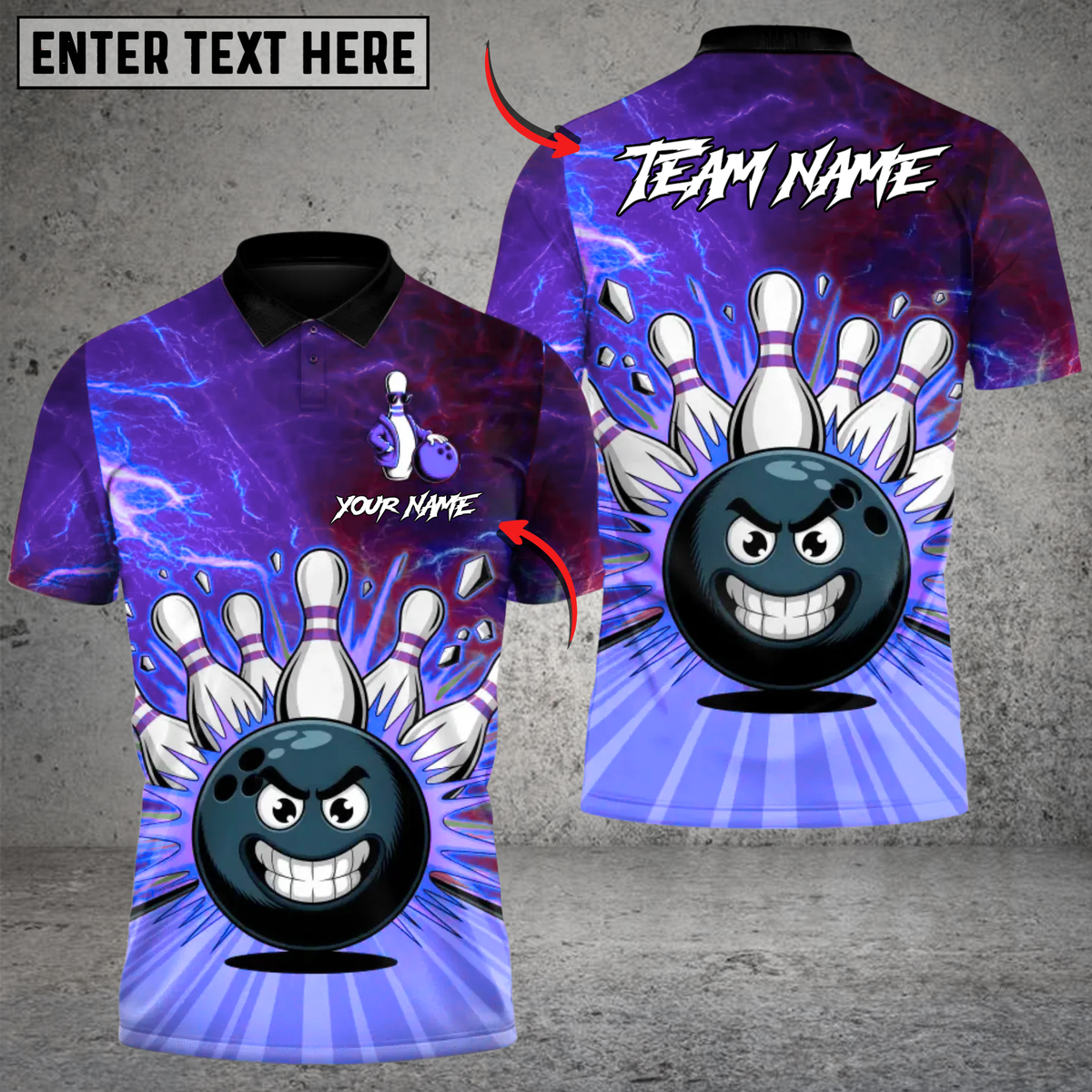 Blisscorners Bowling Raging Rollers Multicolor Customized Name, Team Name 3D Shirts