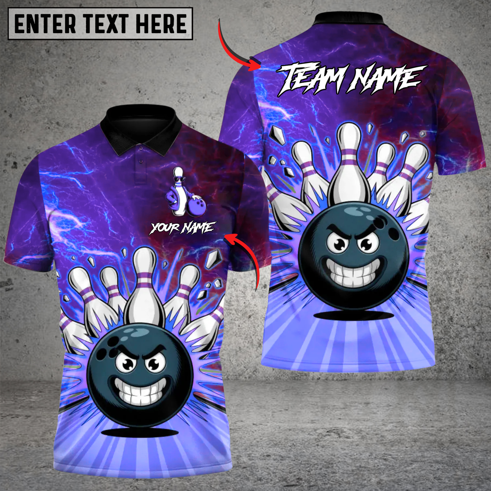 Blisscorners Bowling Raging Rollers Multicolor Customized Name, Team Name 3D Shirts