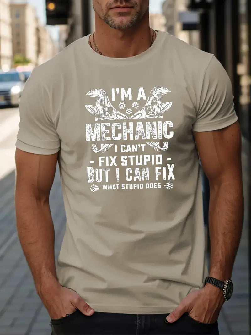 Blisscorners I'm A Mechanic Vintage T-shirt, Huge Wrench Print T-shirt, Top Mechanic Shirt, Father’s Day Mechanic Shirt
