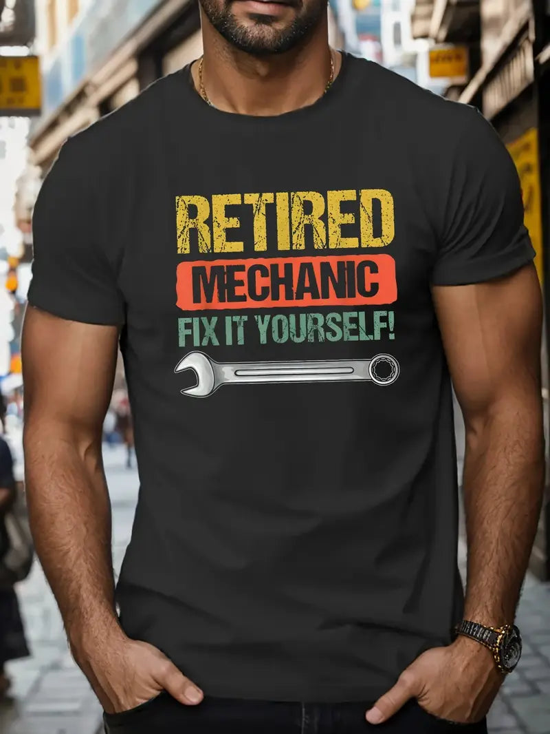 Blisscorners Retired Mechanic Fix It Yourself Print T Shirt, Retro Mechanic Shirt, Birthday Gift For Mechanic, Best Mechanic Shirts