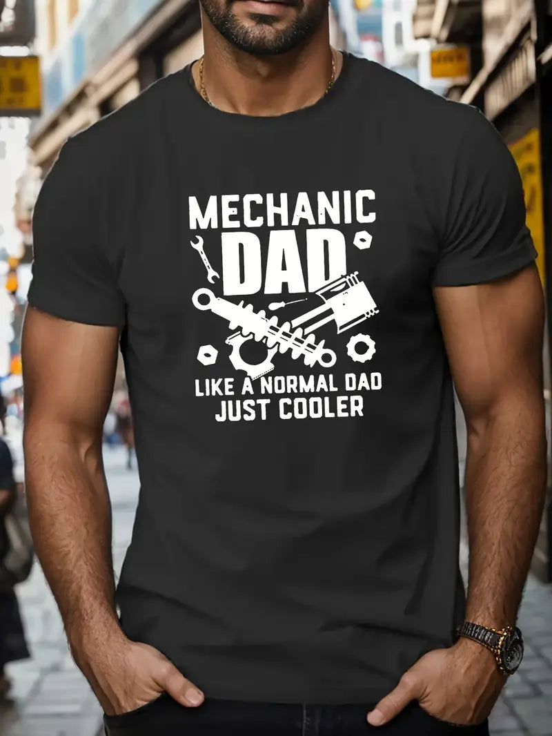 Blisscorners Mechanic Dad Print T Shirt, Birthday Gift For Mechanic, Graphic Mechanic Tee, Repair Shirt, T-shirt For Summer
