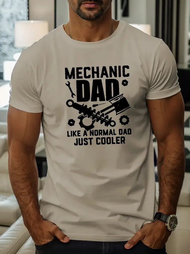 Blisscorners Mechanic Dad Print T Shirt, Birthday Gift For Mechanic, Graphic Mechanic Tee, Repair Shirt, T-shirt For Summer