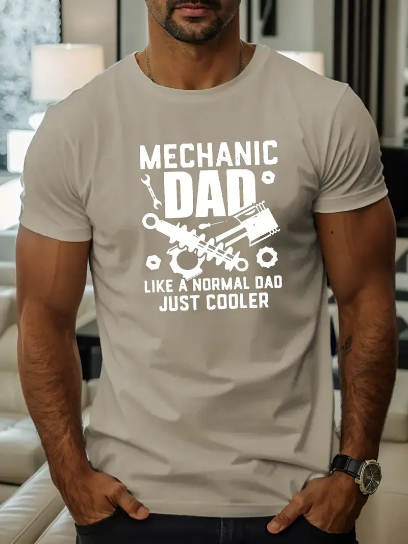 Blisscorners Mechanic Dad Print T Shirt, Birthday Gift For Mechanic, Graphic Mechanic Tee, Repair Shirt, T-shirt For Summer