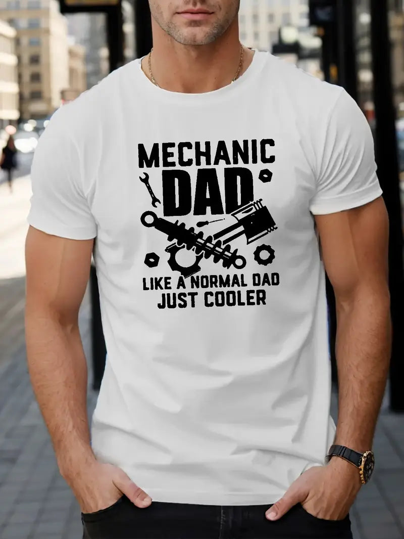 Blisscorners Mechanic Dad Print T Shirt, Birthday Gift For Mechanic, Graphic Mechanic Tee, Repair Shirt, T-shirt For Summer