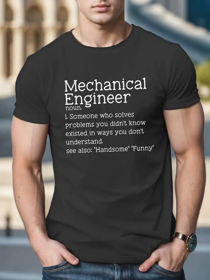 Blisscorners Mechanical Engineer Graphic T-shirt For Men, Vintage Mechanic Shirt, Funny Mechanic Quotes Shirt, Diy Dad Gift