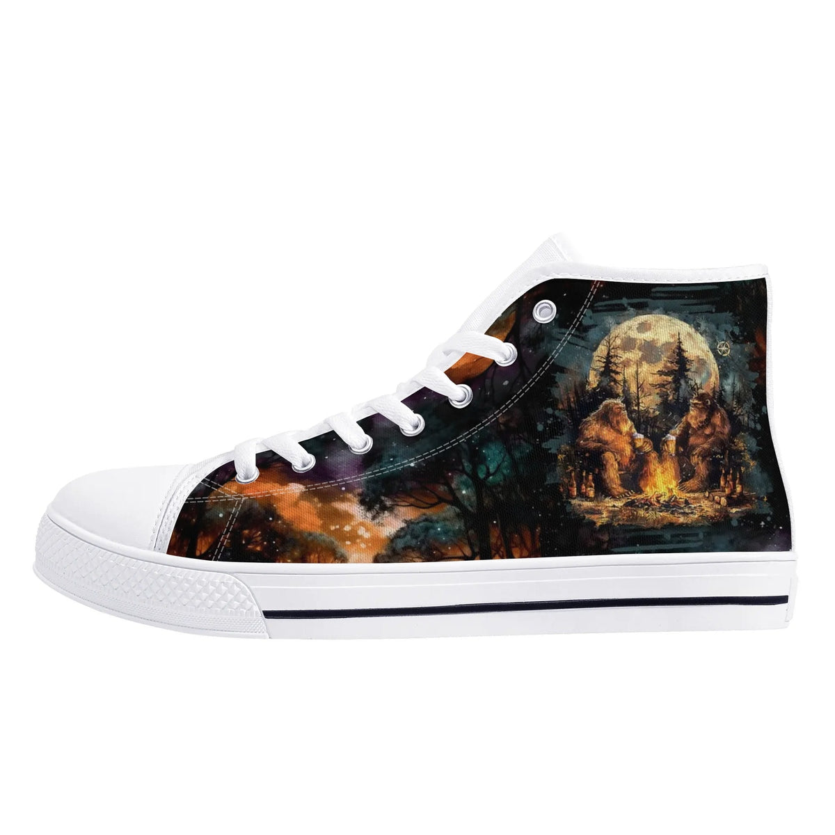 BLISSCORNERS MAKING MEMORIES ONE CAMPFIRE AT A TIME BIGFOOT HIGH TOP CANVAS SHOES