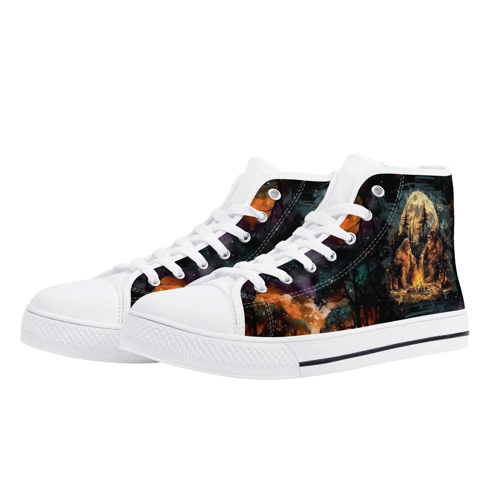 BLISSCORNERS MAKING MEMORIES ONE CAMPFIRE AT A TIME BIGFOOT HIGH TOP CANVAS SHOES