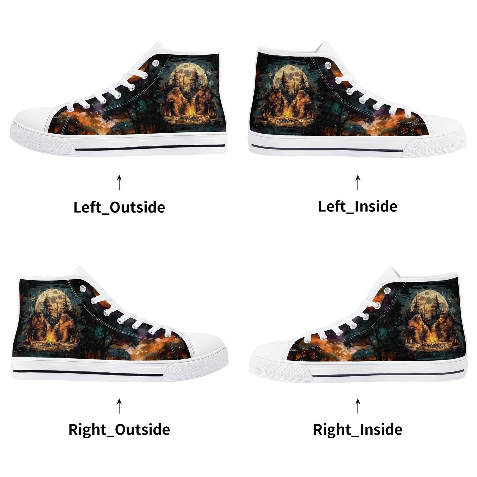 BLISSCORNERS MAKING MEMORIES ONE CAMPFIRE AT A TIME BIGFOOT HIGH TOP CANVAS SHOES