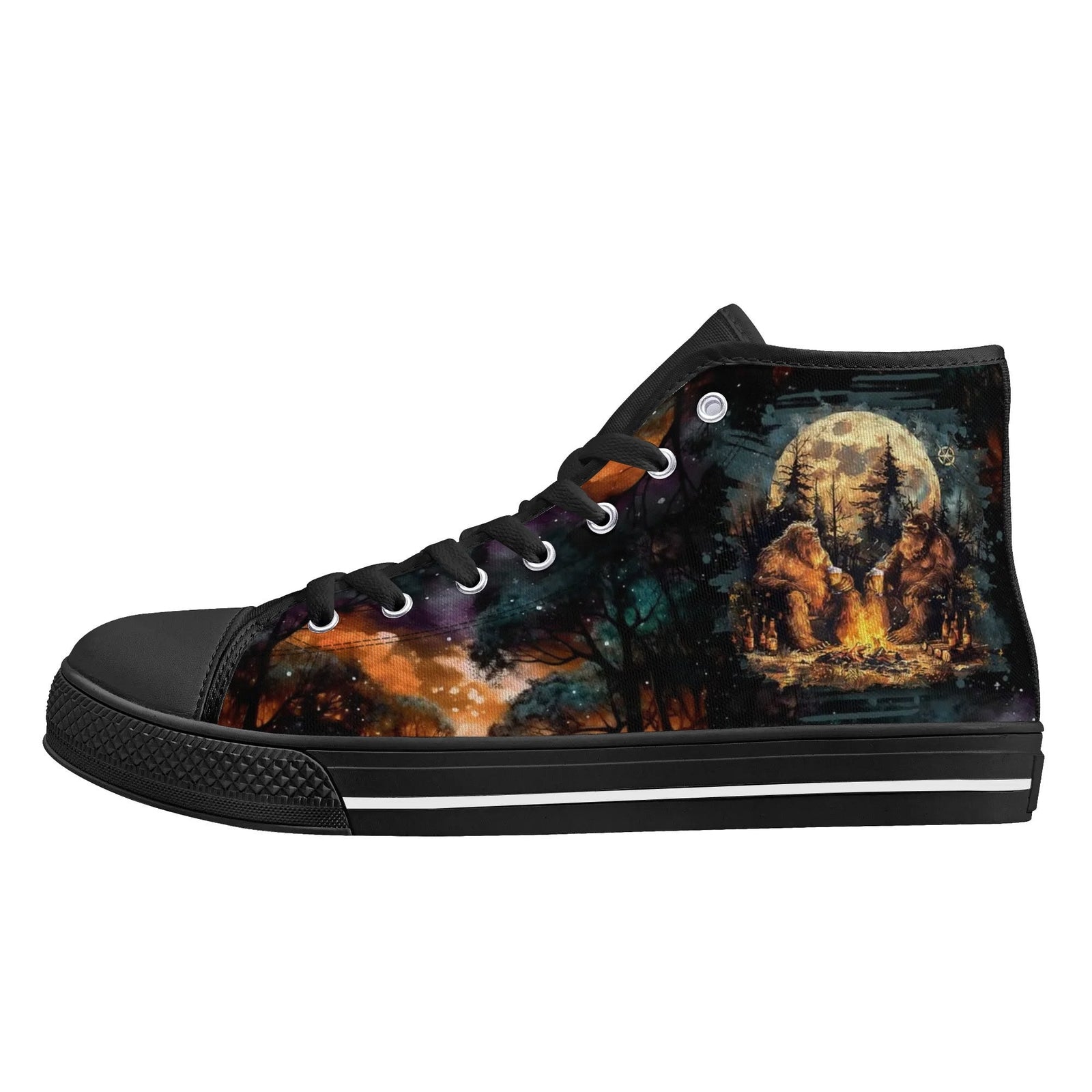 BLISSCORNERS MAKING MEMORIES ONE CAMPFIRE AT A TIME BIGFOOT HIGH TOP CANVAS SHOES
